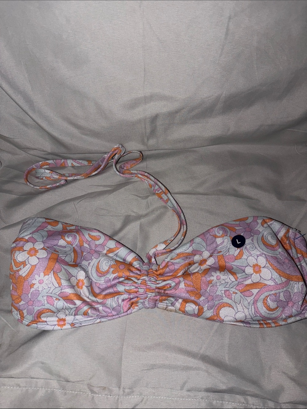 Hollister Lavender Swim Bikini Top with Subtle Pink Accents